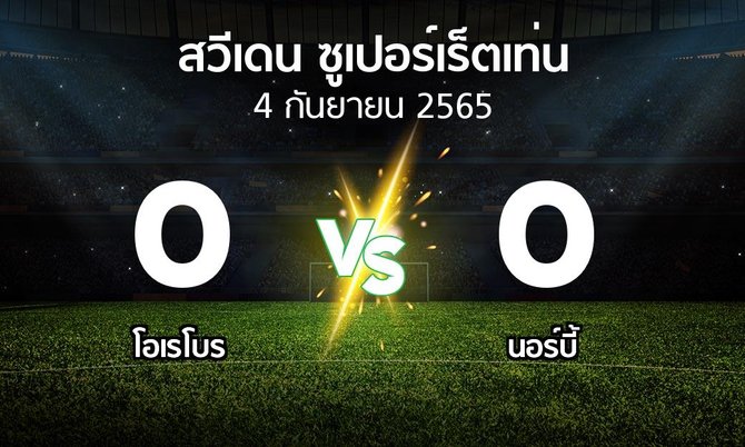 ผลบอล : โอเรโบร vs นอร์บี้ (สวีเดน-ซูเปอร์เร็ตเท่น 2022)