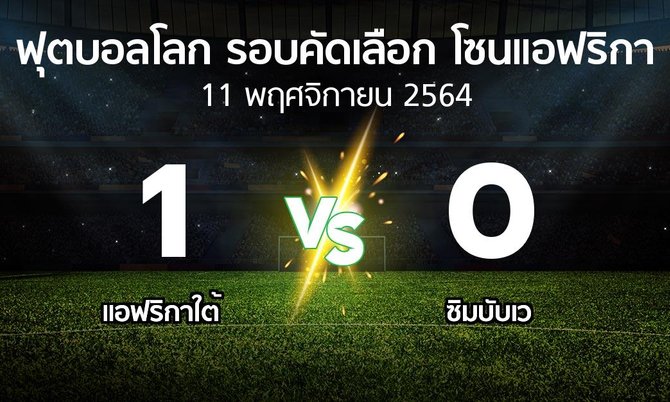 ผลบอล : แอฟริกาใต้ vs ซิมบับเว (ฟุตบอลโลก-รอบคัดเลือก-โซนแอฟริกา 2019-2021)