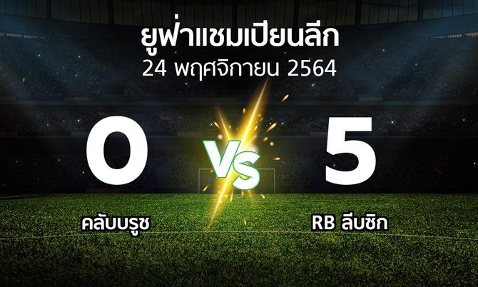 ผลบอล : คลับบรูซ vs RB ลีบซิก (ยูฟ่า แชมเปียนส์ลีก 2021-2022)