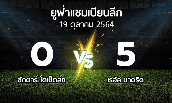 ผลบอล : ชักตาร์ฯ vs เรอัล มาดริด (ยูฟ่า แชมเปียนส์ลีก 2021-2022)