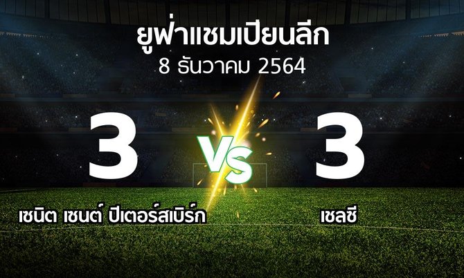 ผลบอล : เซนิต เซนต์ ปีเตอร์สเบิร์ก vs เชลซี (ยูฟ่า แชมเปียนส์ลีก 2021-2022)