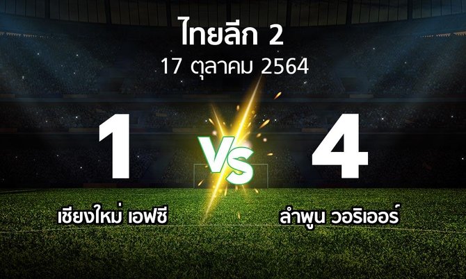 ผลบอล : เชียงใหม่ เอฟซี vs ลำพูน วอริเออร์ (ไทยลีก 2 2021-2022)