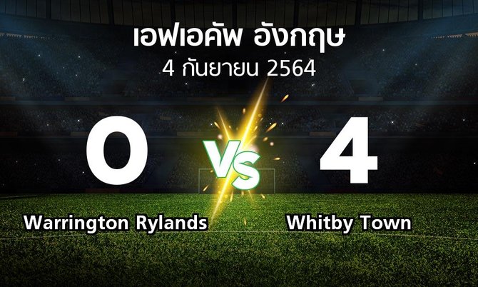 ผลบอล : Warrington Rylands vs Whitby Town (เอฟเอ คัพ 2021-2022)