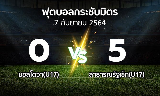 ผลบอล : มอลโดวา(U17) vs สาธารณรัฐเช็ก(U17) (ฟุตบอลกระชับมิตร)
