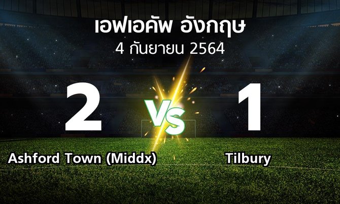ผลบอล : Ashford Town (Middx) vs Tilbury (เอฟเอ คัพ 2021-2022)