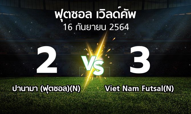 ผลบอล : ปานามา (ฟุตซอล)(N) vs Viet Nam Futsal(N) (ฟุตซอล-เวิลด์คัพ 2021)