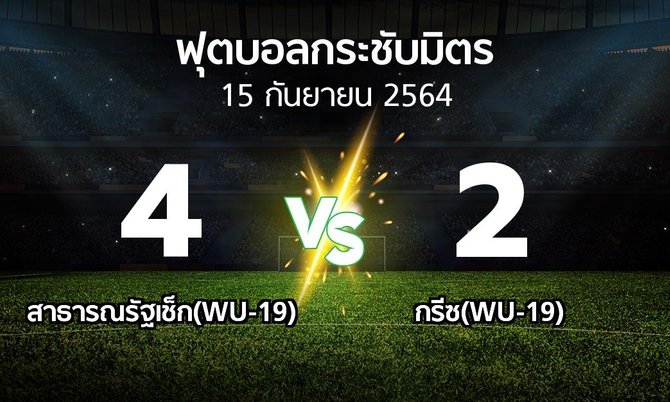 ผลบอล : สาธารณรัฐเช็ก(WU-19) vs กรีซ(WU-19) (ฟุตบอลกระชับมิตร)