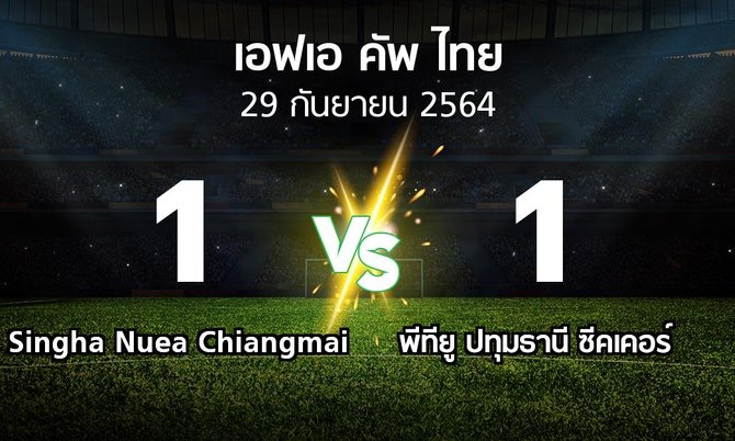 ผลบอล : Singha Nuea Chiangmai vs พีทียู ปทุมธานี ซีคเคอร์ (ไทยเอฟเอคัพ 2021-2022)