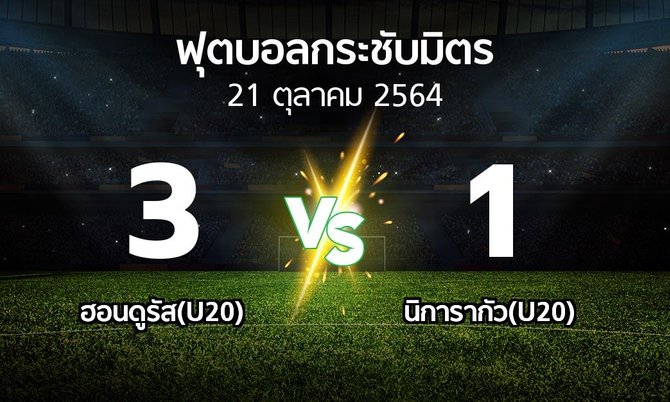 ผลบอล : ฮอนดูรัส(U20) vs นิการากัว(U20) (ฟุตบอลกระชับมิตร)