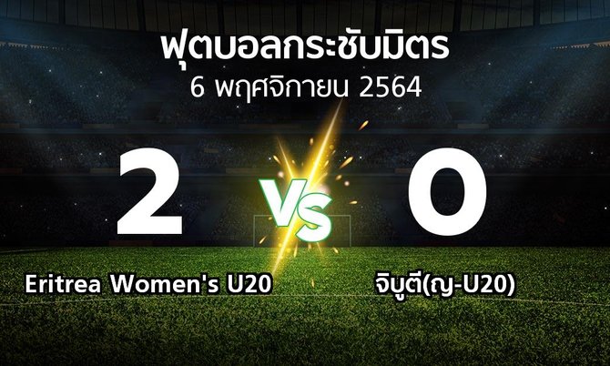 ผลบอล : Eritrea Women's U20 vs จิบูตี(ญ-U20) (ฟุตบอลกระชับมิตร)