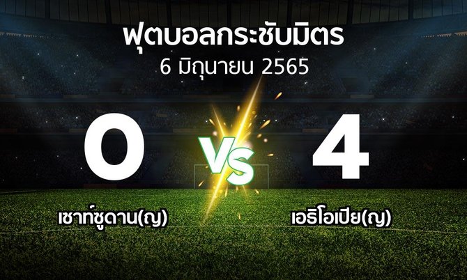 ผลบอล : เซาท์ซูดาน(ญ) vs เอธิโอเปีย(ญ) (ฟุตบอลกระชับมิตร)