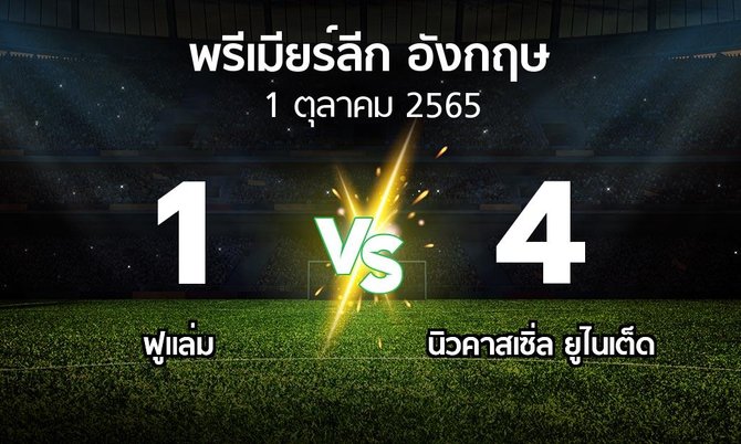 ผลบอล : ฟูแล่ม vs นิวคาสเซิ่ล ยูไนเต็ด (พรีเมียร์ลีก 2022-2023)