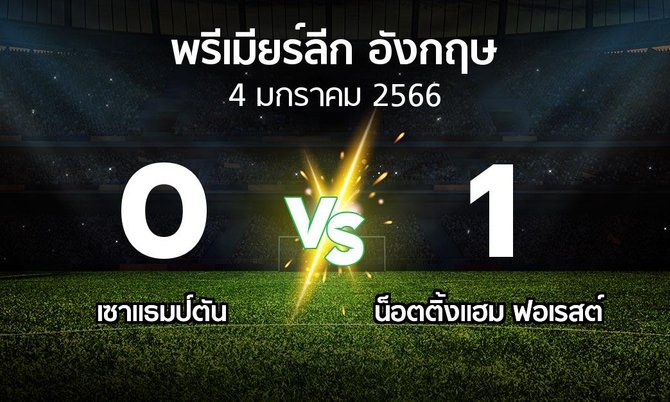 ผลบอล : เซาแธมป์ตัน vs น็อตติ้งแฮม ฟอเรสต์ (พรีเมียร์ลีก 2022-2023)