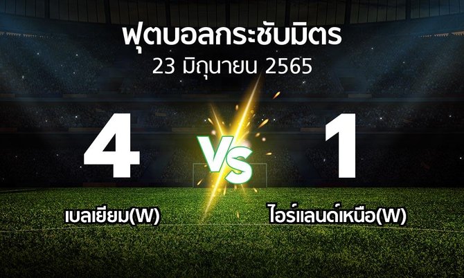ผลบอล : เบลเยียม(W) vs ไอร์แลนด์เหนือ(W) (ฟุตบอลกระชับมิตร)