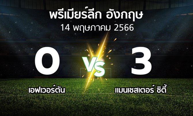 ผลบอล : เอฟเวอร์ตัน vs แมนเชสเตอร์ ซิตี้ (พรีเมียร์ลีก 2022-2023)