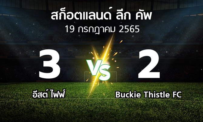 ผลบอล : อีสต์ ไฟฟ์ vs Buckie Thistle FC (สก็อตแลนด์-ลีก-คัพ 2022-2023)