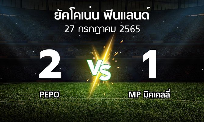 ผลบอล : PEPO vs MP (ยัคโคเน่น-ฟินแลนด์ 2022)