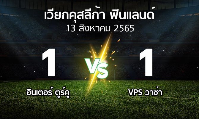 ผลบอล : อินเตอร์ ตูร์คู vs VPS วาซ่า (เวียกคุสลีก้า-ฟินแลนด์ 2022)