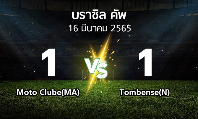 ผลบอล : Moto Clube(MA) vs Tombense(N) (บราซิล-คัพ 2022)