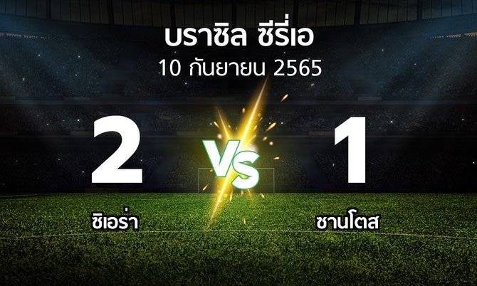 ผลบอล : ซิเอร่า vs ซานโตส (บราซิล-ซีรี่เอ 2022)