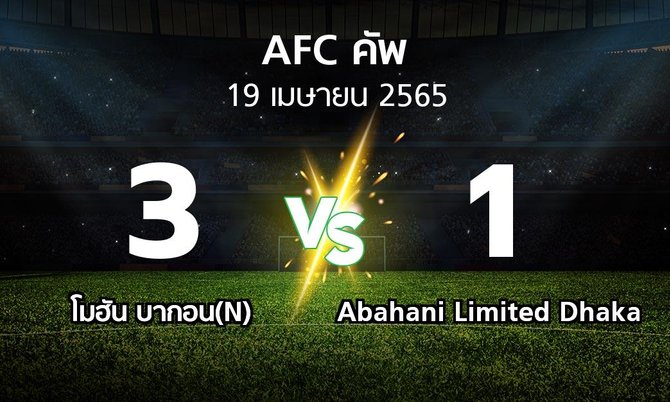 ผลบอล : โมฮัน บากอน(N) vs Abahani Limited Dhaka (เอเอฟซีคัพ 2022)