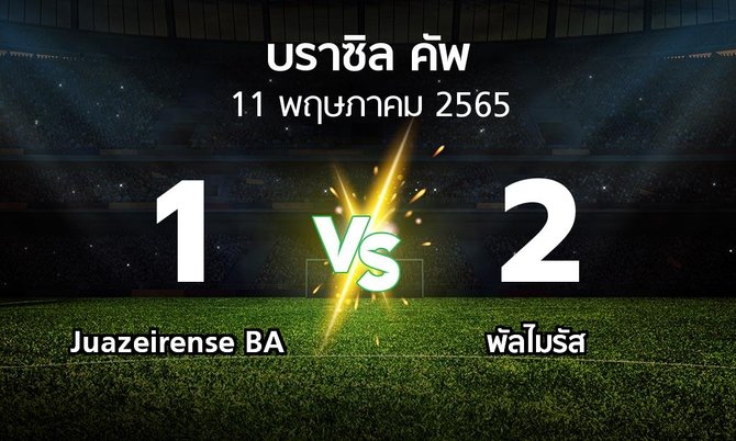 ผลบอล : Juazeirense BA vs พัลไมรัส (บราซิล-คัพ 2022)