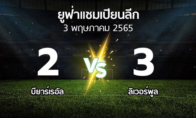ผลบอล : บียาร์เรอัล vs ลิเวอร์พูล (ยูฟ่า แชมเปียนส์ลีก 2021-2022)