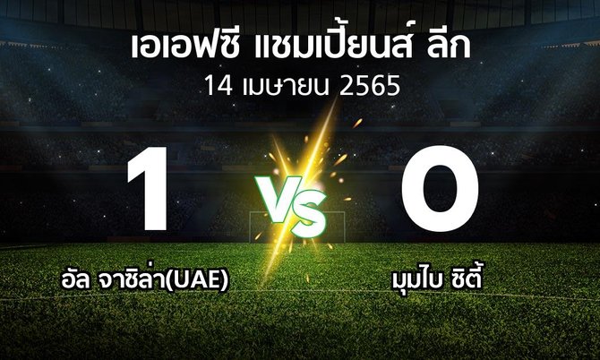 ผลบอล : อัล จาซิล่า(UAE) vs มุมไบ ซิตี้ (เอเอฟซีแชมเปี้ยนส์ลีก 2022-2023)