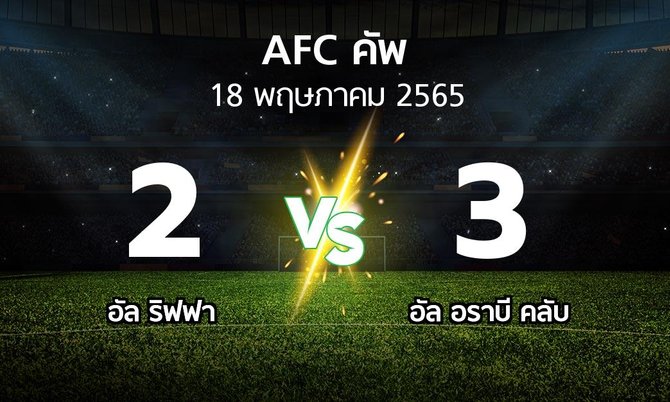 ผลบอล : อัล ริฟฟา vs อัล อราบี คลับ (เอเอฟซีคัพ 2022)