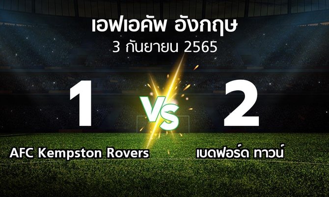 ผลบอล : AFC Kempston Rovers vs เบดฟอร์ด ทาวน์ (เอฟเอ คัพ 2022-2023)
