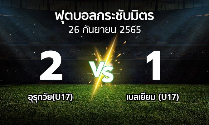 ผลบอล : อุรุกวัย(U17) vs เบลเยียม (U17) (ฟุตบอลกระชับมิตร)