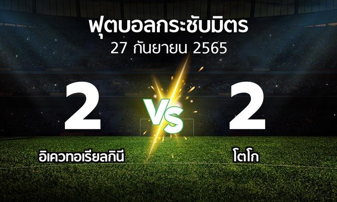 ผลบอล : อิเควทอเรียลกินี vs โตโก (ฟุตบอลกระชับมิตร)