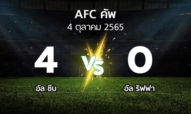 ผลบอล : อัล ซีบ vs อัล ริฟฟา (เอเอฟซีคัพ 2022)