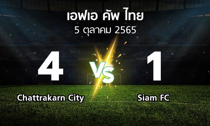 ผลบอล : Chattrakarn City vs Siam FC (ไทยเอฟเอคัพ 2022-2023)