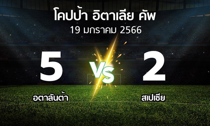 ผลบอล : อตาลันต้า vs สเปเซีย (โคปป้าอิตาเลียคัพ 2022-2023)