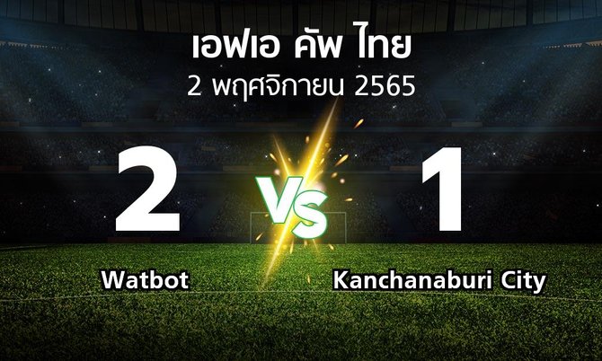 ผลบอล : Watbot vs Kanchanaburi City (ไทยเอฟเอคัพ 2022-2023)