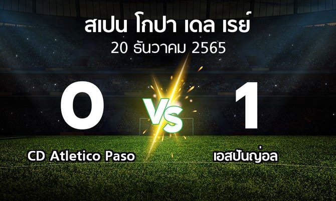 ผลบอล : CD Atletico Paso vs เอสปันญ่อล (สเปน-โกปาเดลเรย์ 2022-2023)