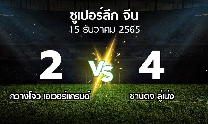 ผลบอล : กวางโจว เอเวอร์แกรนด์ vs ซานตง ลู่เนิ่ง (ซูเปอร์ลีกจีน 2022-2023)
