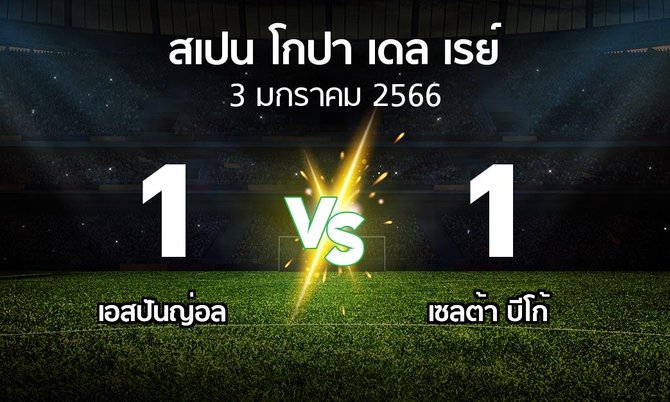 ผลบอล : เอสปันญ่อล vs เซลต้า บีโก้ (สเปน-โกปาเดลเรย์ 2022-2023)