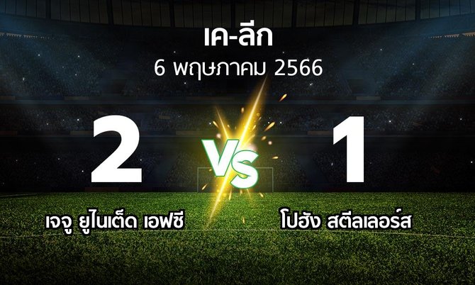 ผลบอล : เจจู ยูไนเต็ด เอฟซี vs โปฮัง สตีลเลอร์ส (เค-ลีก 2023)