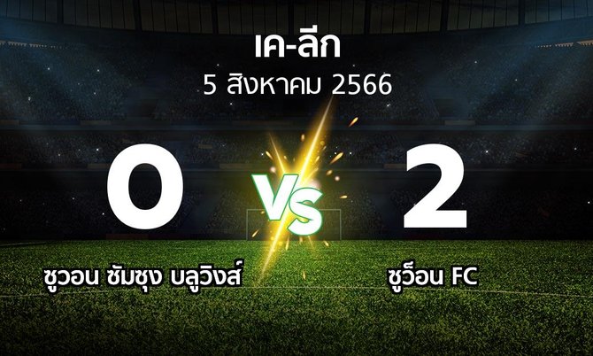 ผลบอล : ซูวอน ซัมซุง บลูวิงส์ vs ซูว็อน FC (เค-ลีก 2023)