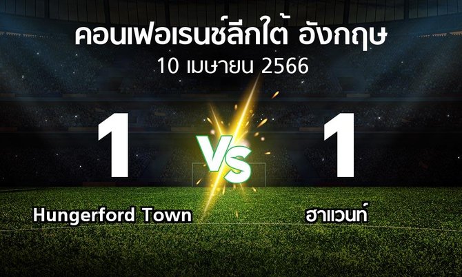 ผลบอล : Hungerford Town vs ฮาแวนท์ (คอนเฟอเรนช์ลีกใต้อังกฤษ 2022-2023)