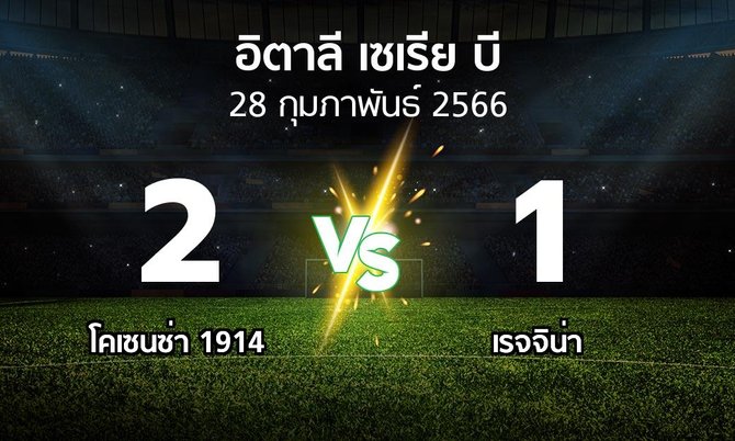ผลบอล : โคเซนซ่า 1914 vs เรจจิน่า (อิตาลี-เซเรีย-บี 2022-2023)
