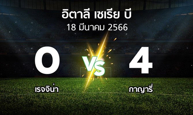 ผลบอล : เรจจิน่า vs กาญารี่ (อิตาลี-เซเรีย-บี 2022-2023)