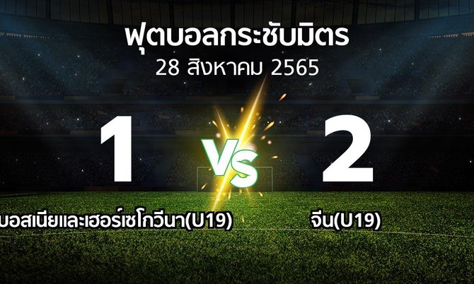 ผลบอล : บอสเนียและเฮอร์เซโกวีนา(U19) vs จีน(U19) (ฟุตบอลกระชับมิตร)