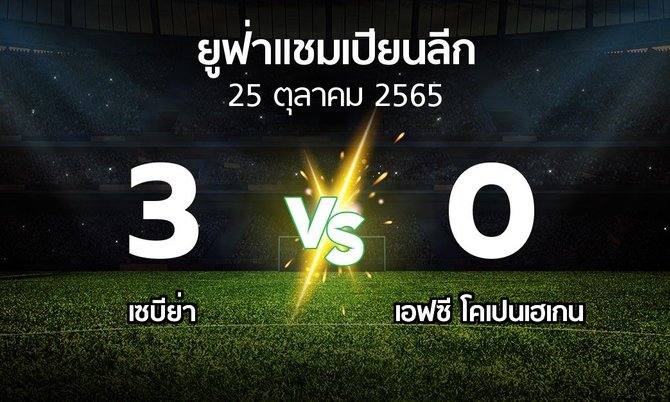 ผลบอล : เซบีย่า vs โคเปนเฮเกน (ยูฟ่า แชมเปียนส์ลีก 2022-2023)