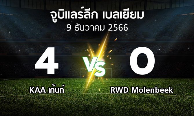 ผลบอล : KAA เก้นท์ vs RWD Molenbeek (จูบิแลร์ลีก เบลเยียม 2023-2024)