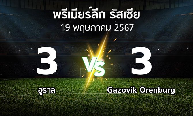 ผลบอล : อูราล vs Gazovik Orenburg (พรีเมียร์ลีก รัสเซีย 2023-2024)
