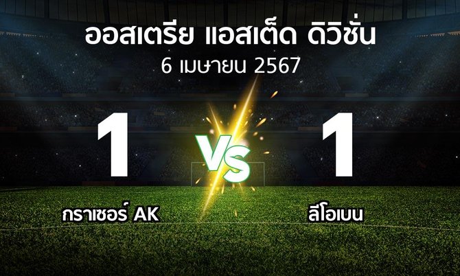 ผลบอล : กราเซอร์ AK vs ลีโอเบน (ออสเตรีย-แอสเต็ด-ดิวิชั่น 2023-2024)