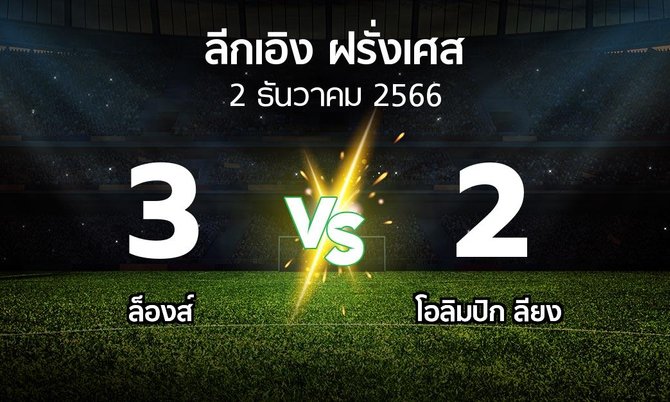 ผลบอล : ล็องส์ vs ลียง (ลีกเอิง 2023-2024)